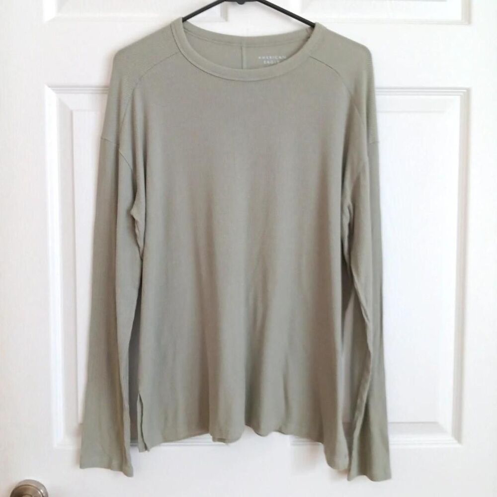 American Eagle Soft & Sexy Rib Long Sleeve Top Medium